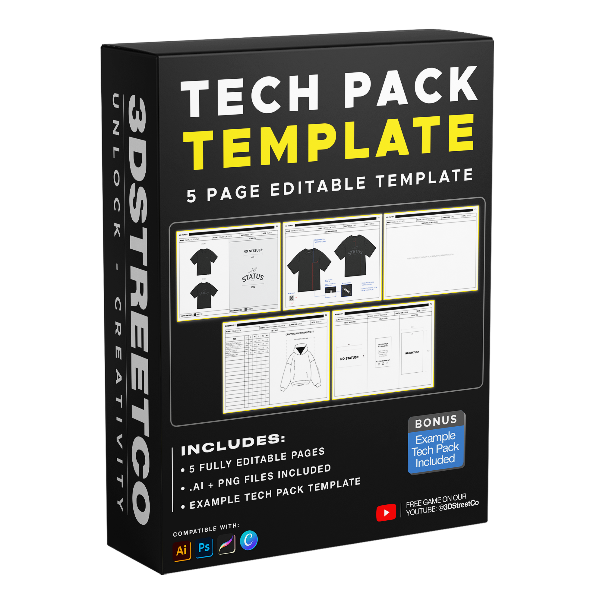 Tech Pack Template | Editable Fashion Design Files – 3DStreetCo