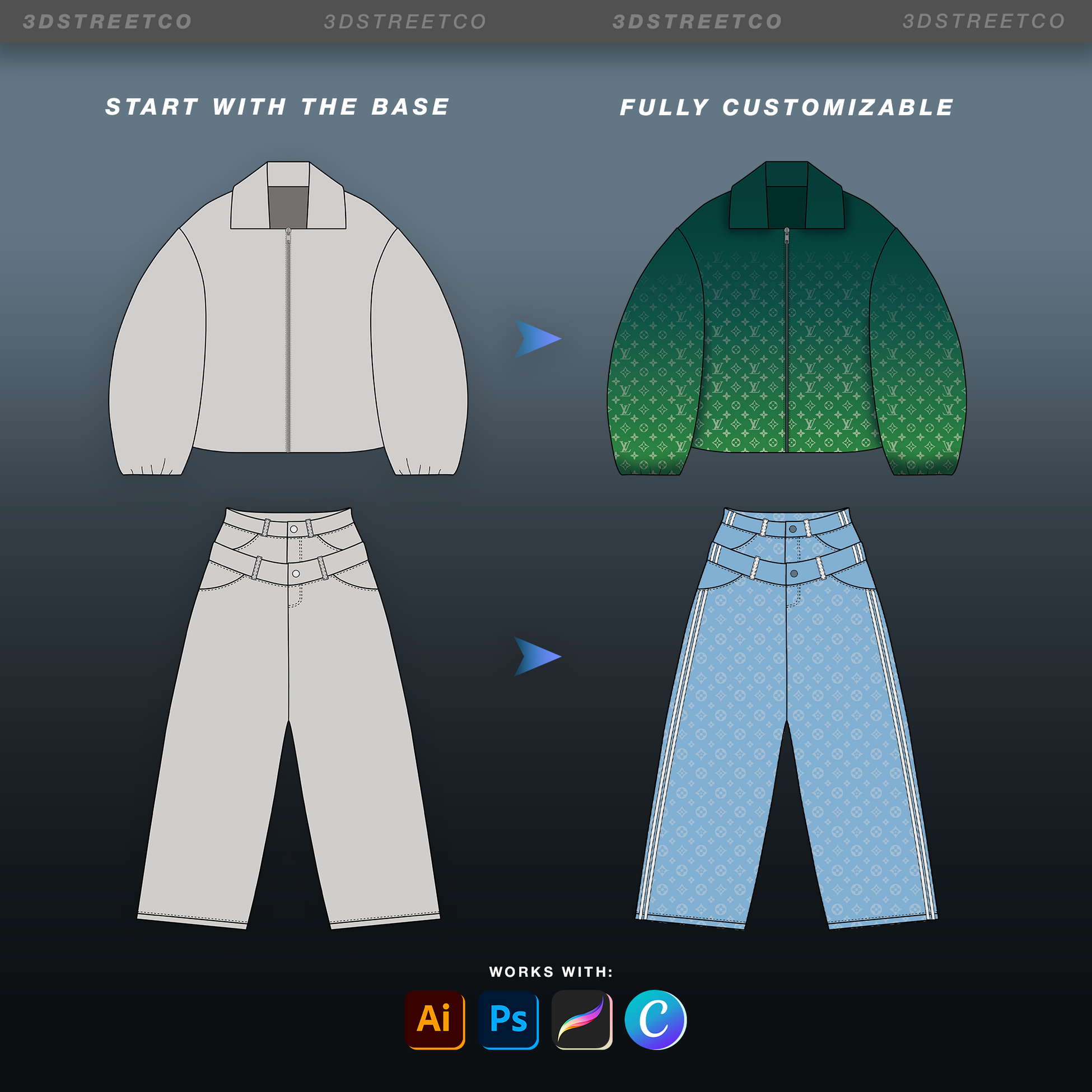 3DStreetCo – High-Quality Digital Mockups & Tech Pack Templates