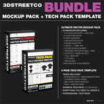 BUNDLE: Ultimate Vector Mockup Pack + Tech Pack Template - 3DStreetCo