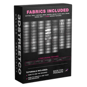 Procreate fabric brush pack with cotton, twill, leather, mesh, denim, knit, quilt and five grunge textures.