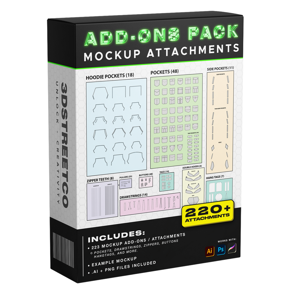 3DStreetCo High Quality Digital Mockups Tech Pack Templates 3dstreetco high quality digital mockups tech pack templates