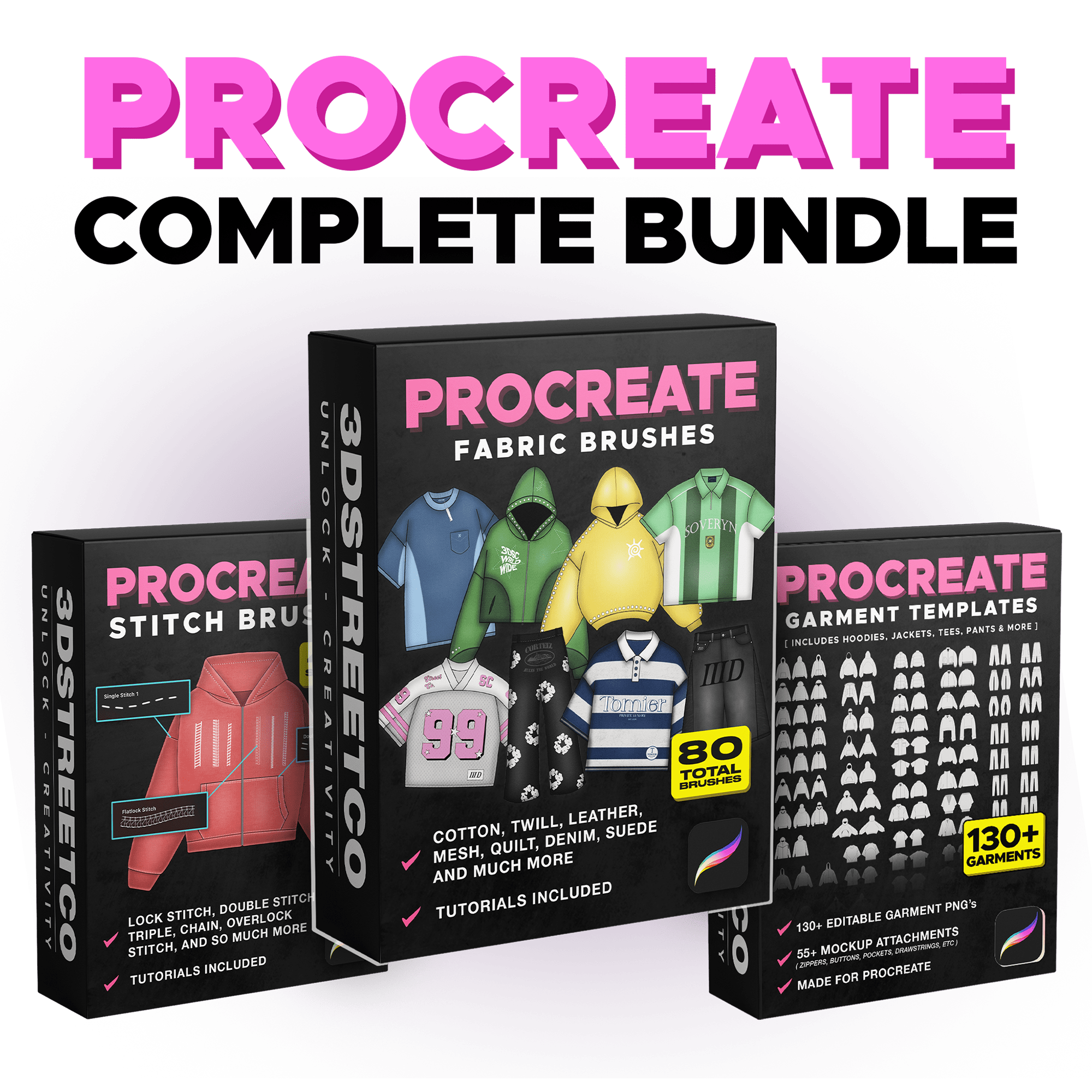 Procreate Complete Clothing Design Bundle - 3DStreetCo