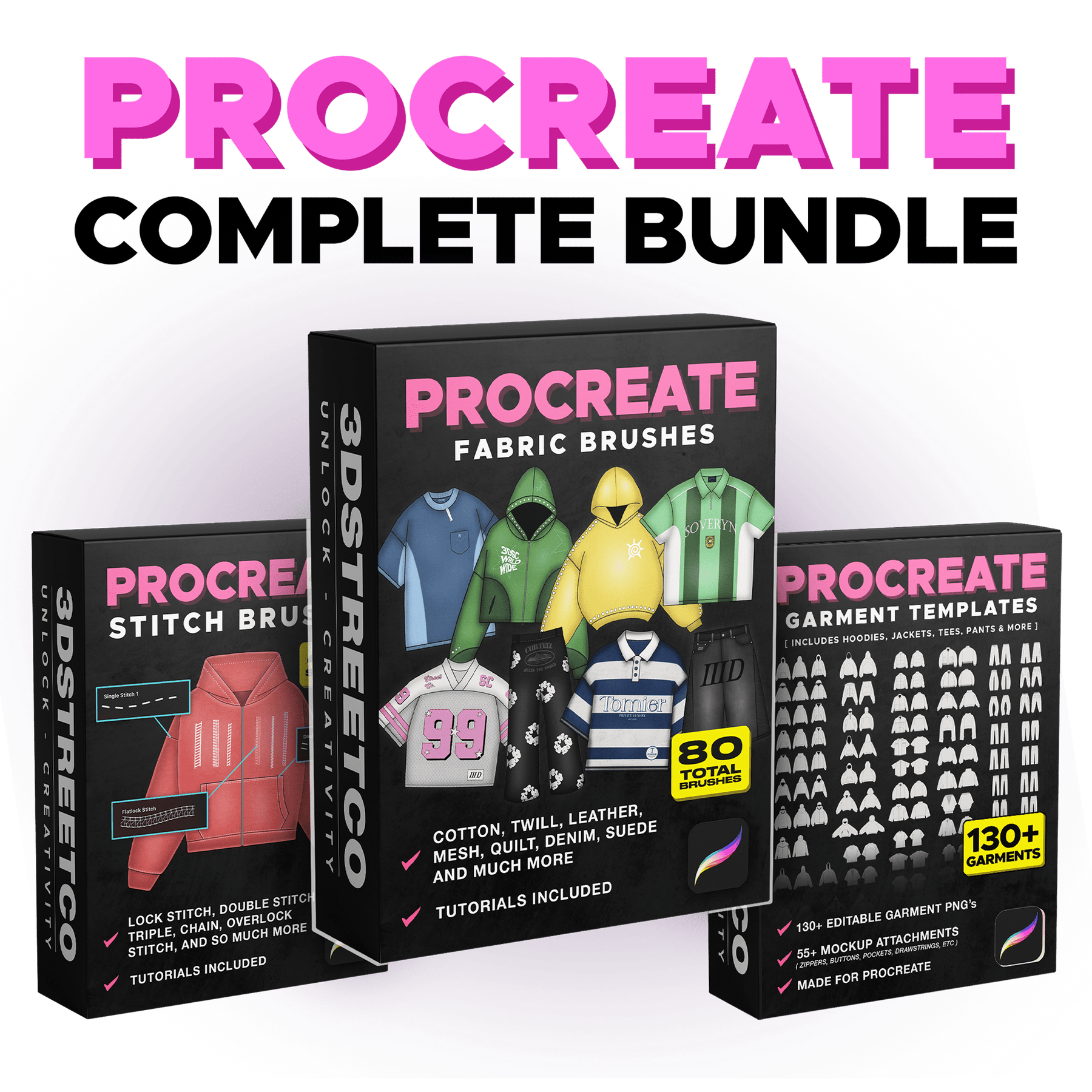 Procreate Complete Clothing Design Bundle - 3DStreetCo