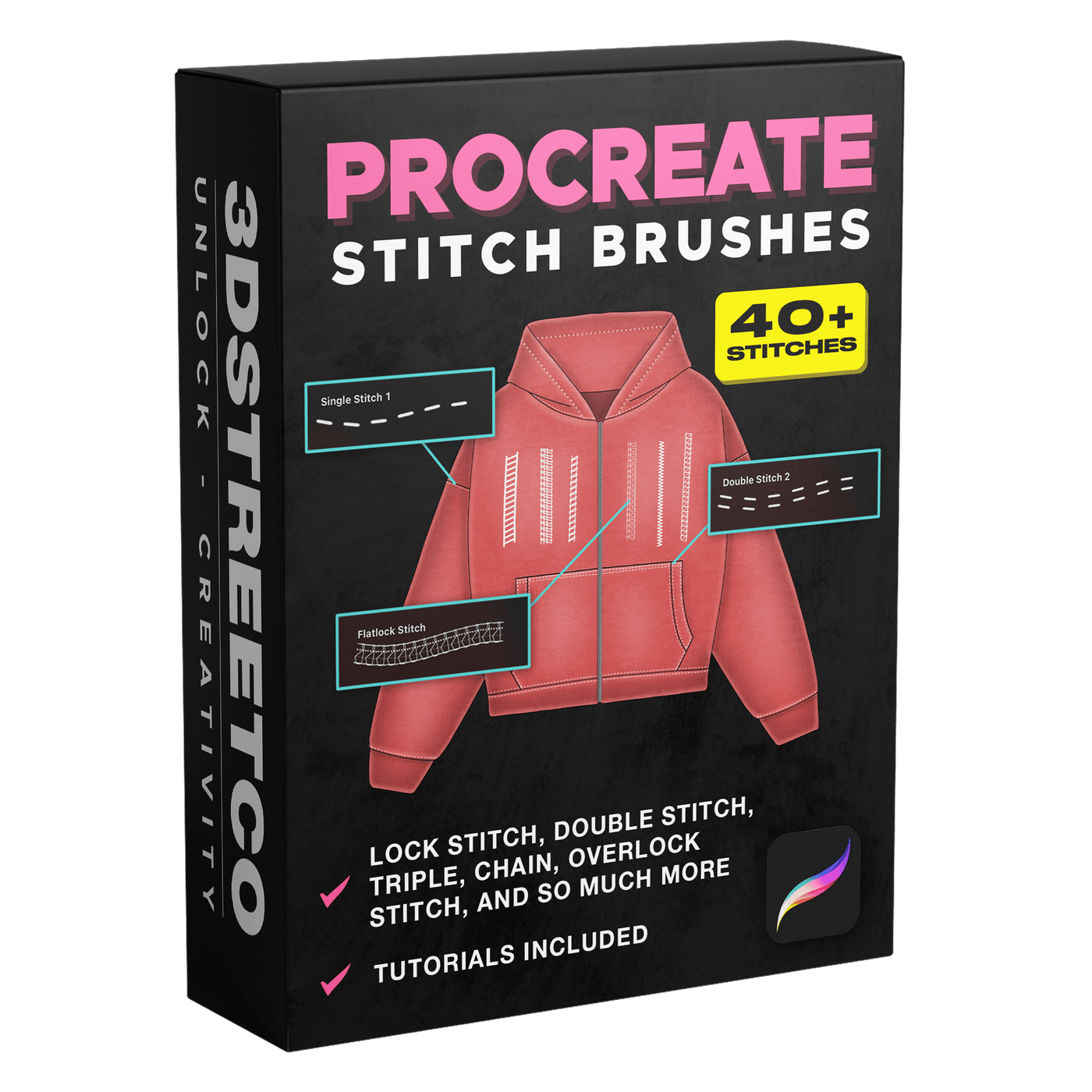 Procreate Stitch Brushes - 3DStreetCo