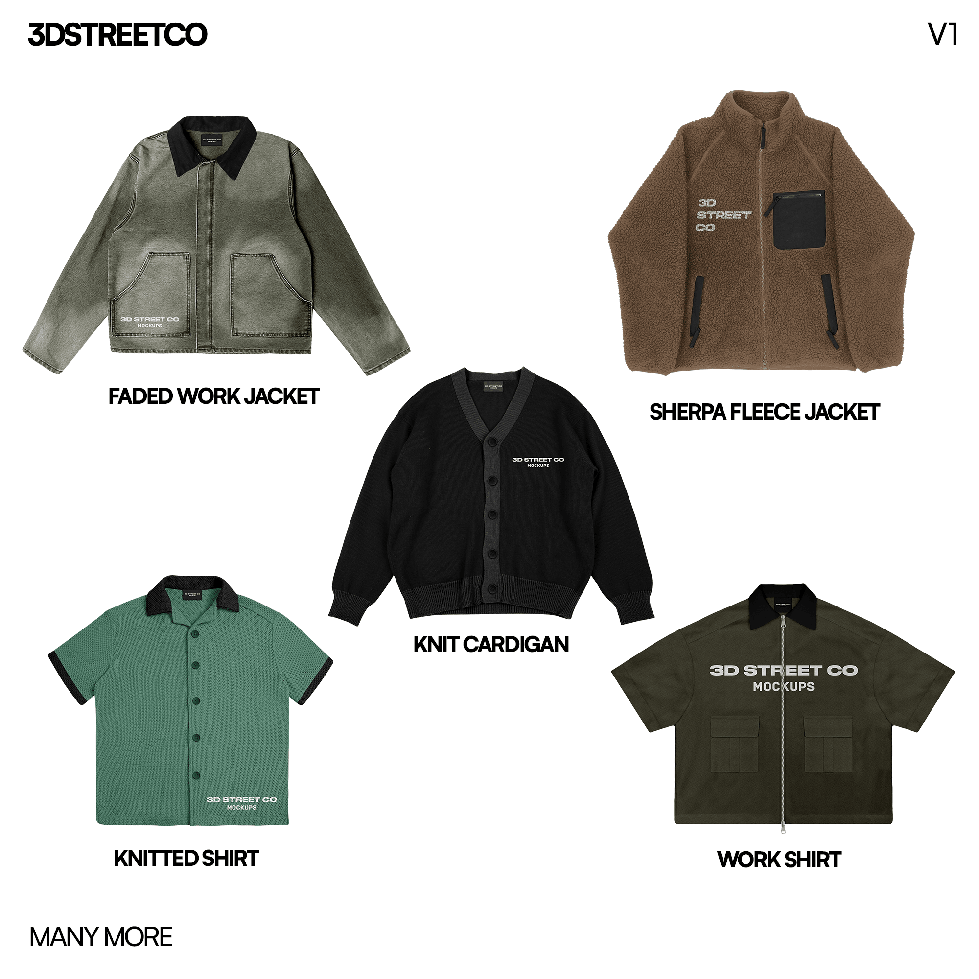 Realistic Clothing Mockup MEGAPACK V1 - 3DStreetCo