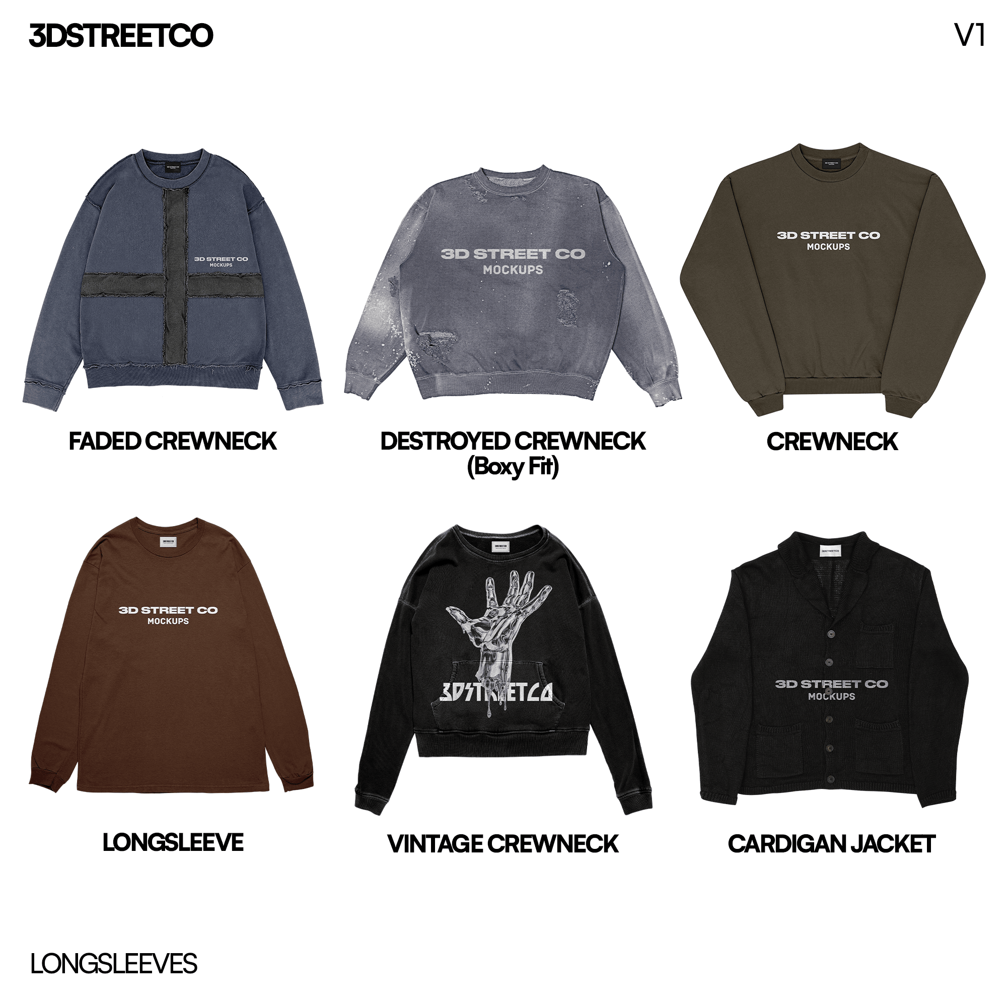 Realistic Clothing Mockup MEGAPACK V1 - 3DStreetCo