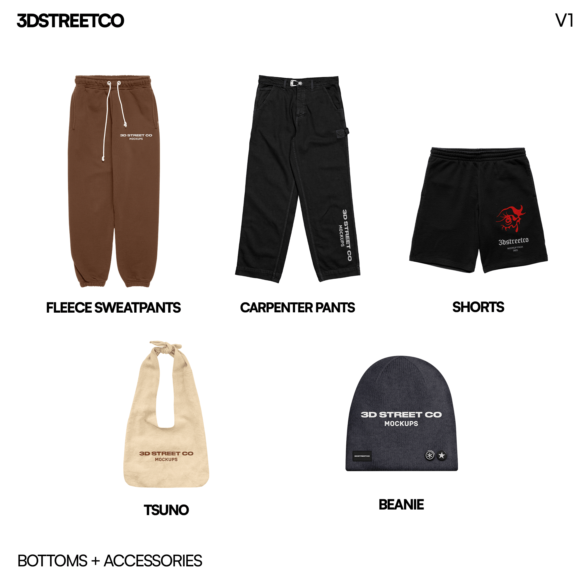 Realistic Clothing Mockup MEGAPACK V1 - 3DStreetCo