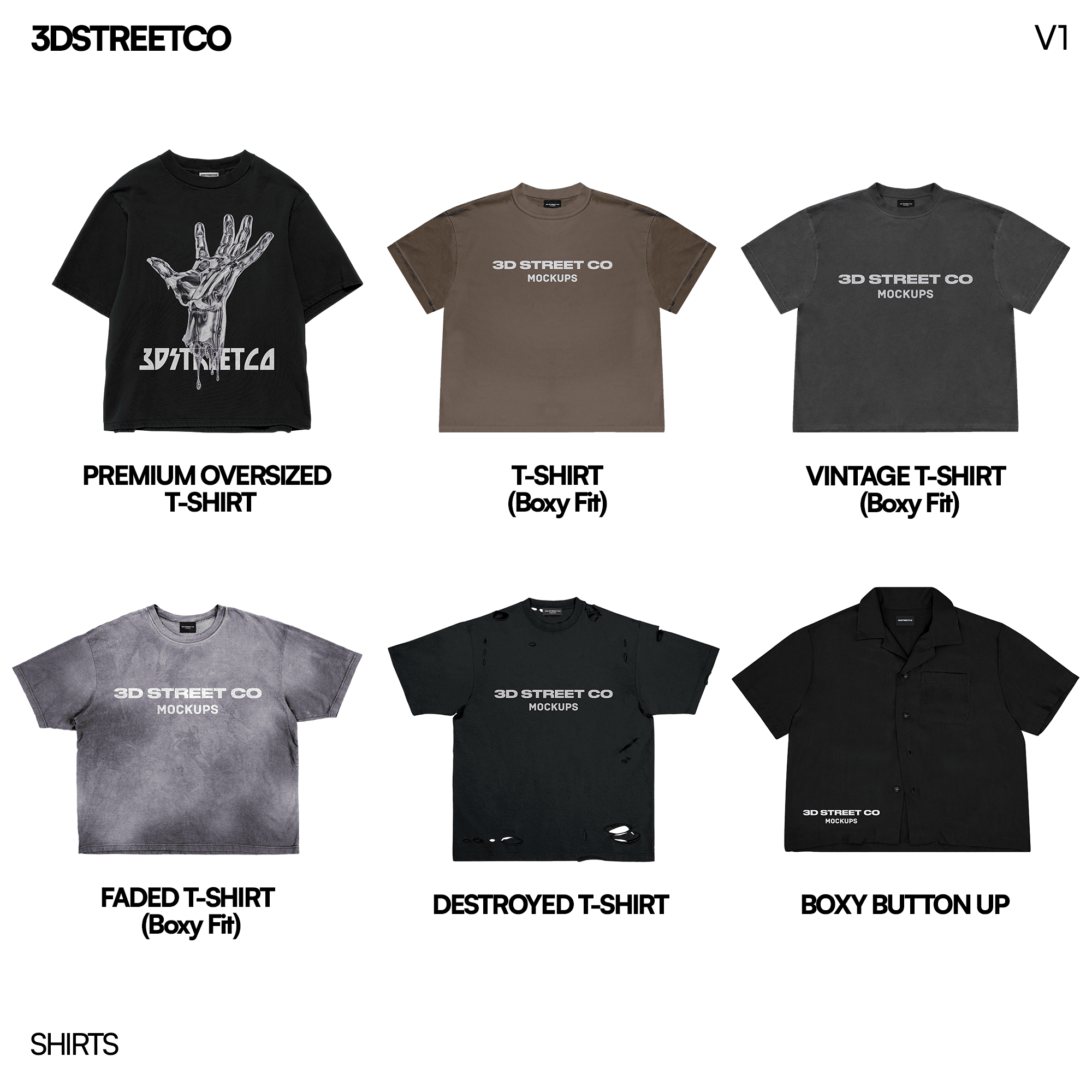 Realistic Clothing Mockup MEGAPACK V1 - 3DStreetCo