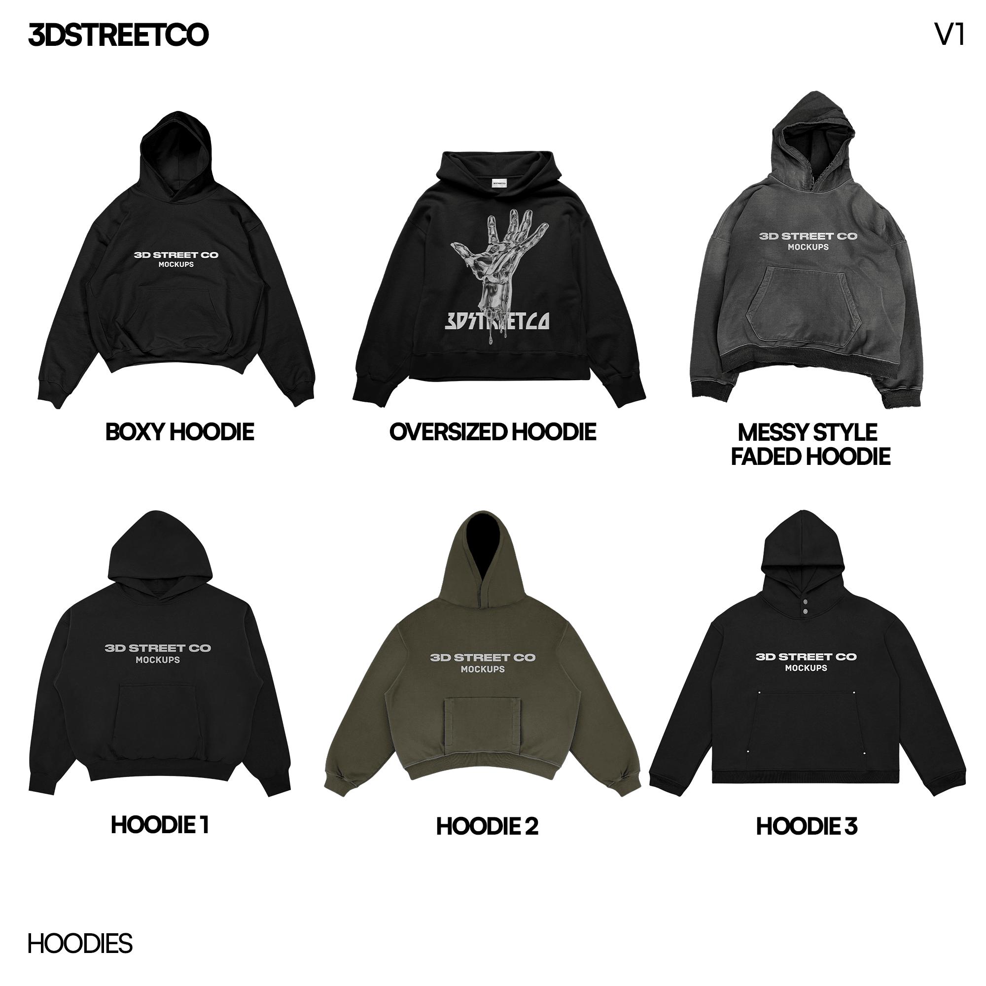 Realistic Clothing Mockup MEGAPACK V1 - 3DStreetCo