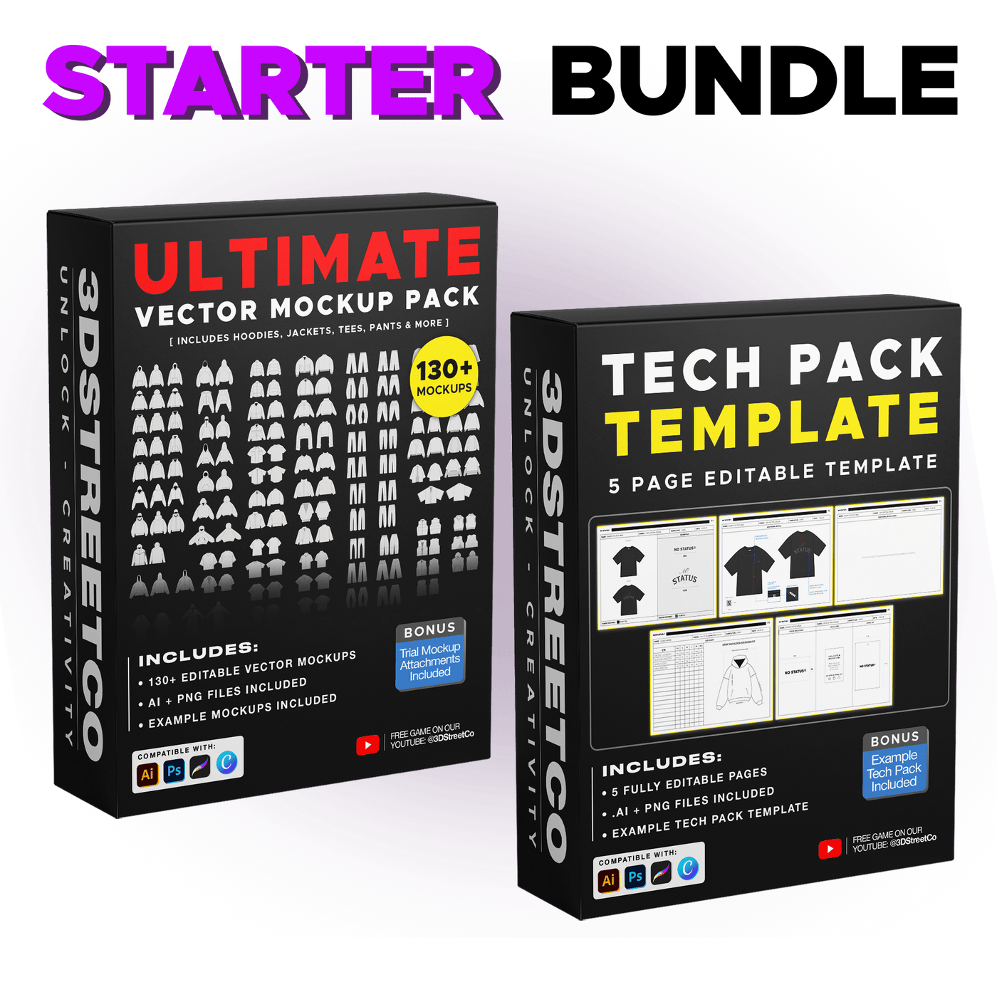 Starter Bundle: Vector Mockups & Tech Pack - 3DStreetCo
