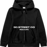 Zip-Up Hoodie Mockup - 3DStreetCo