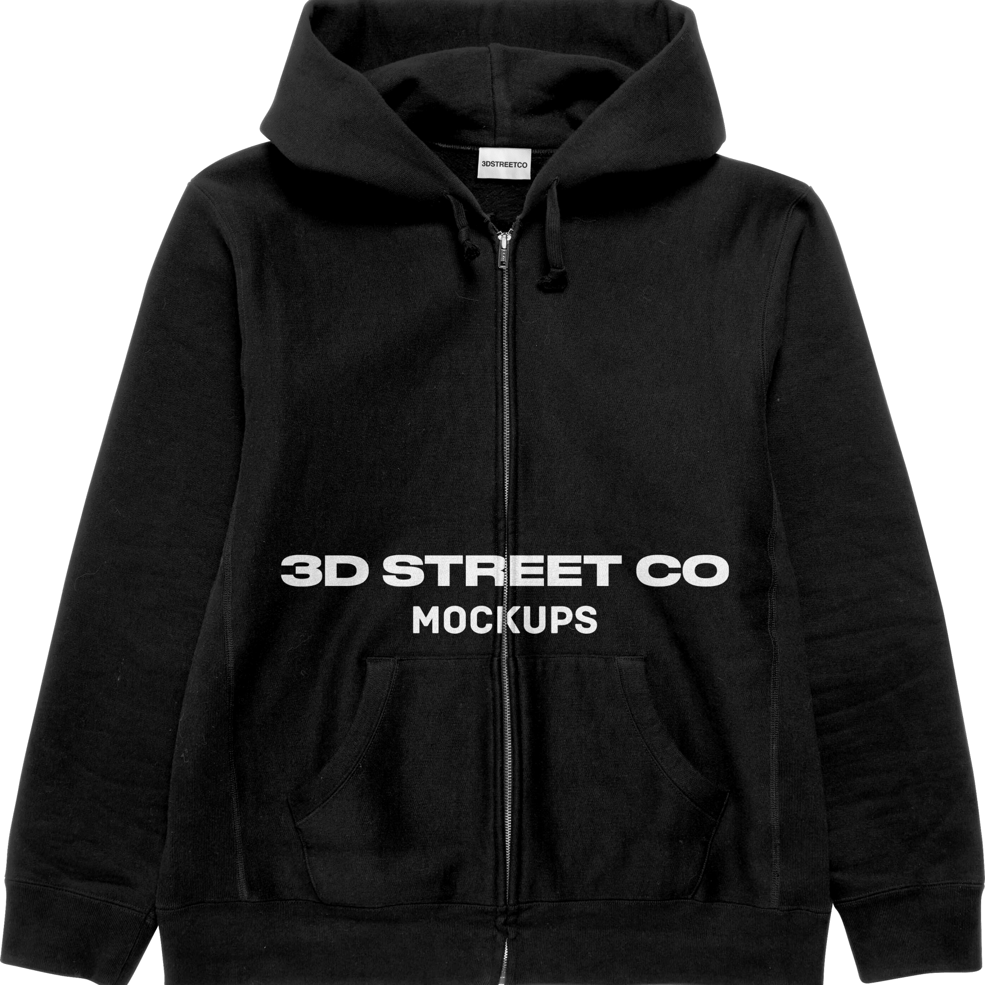 Zip-Up Hoodie Mockup - 3DStreetCo