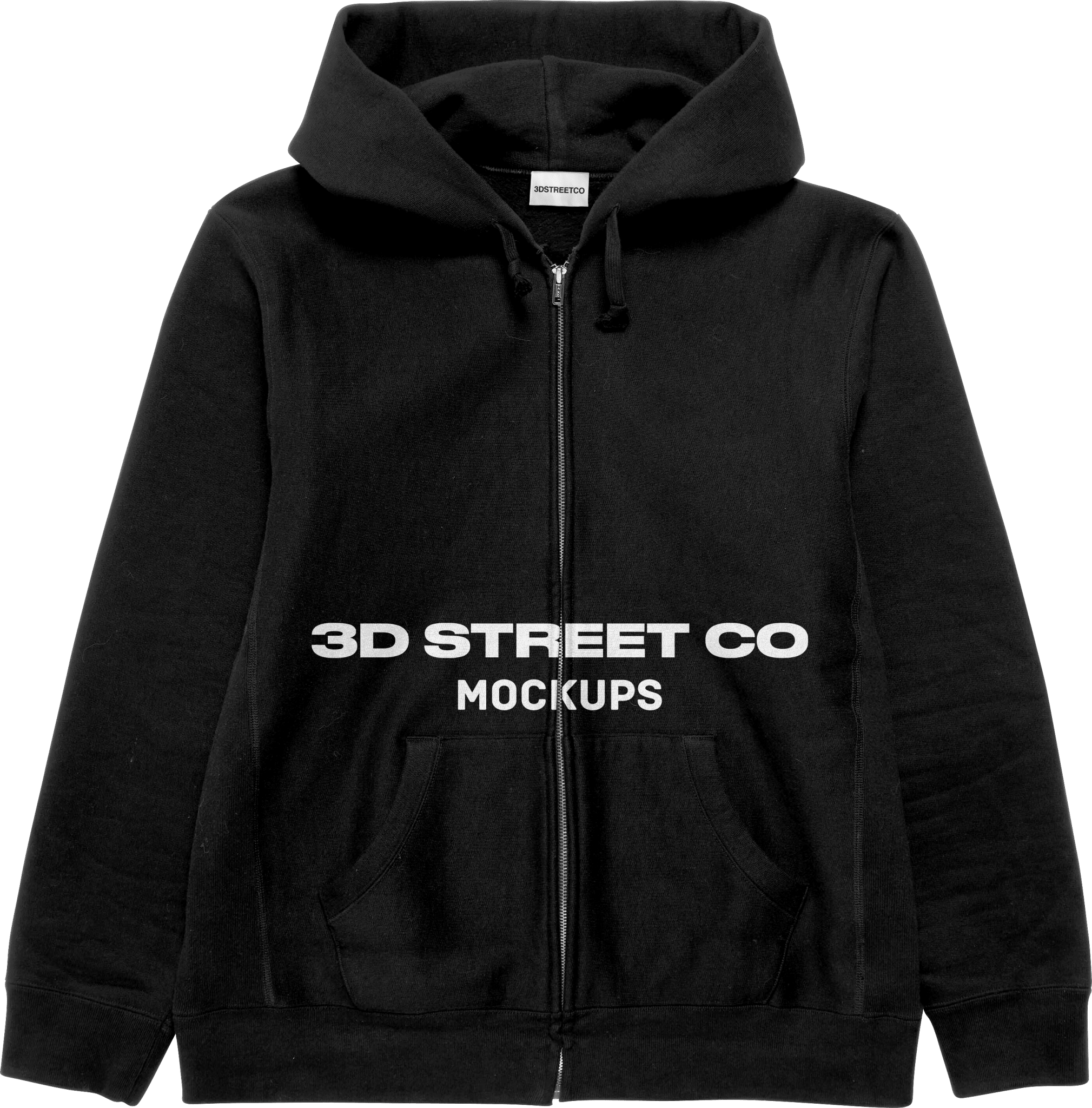 Zip-Up Hoodie Mockup - 3DStreetCo