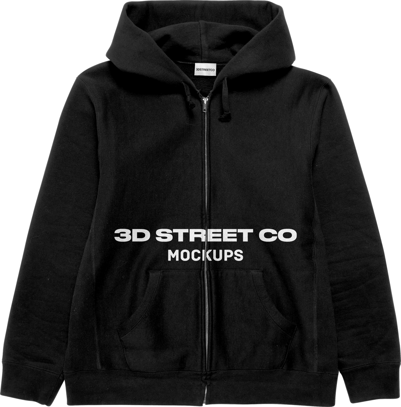Zip-Up Hoodie Mockup - 3DStreetCo